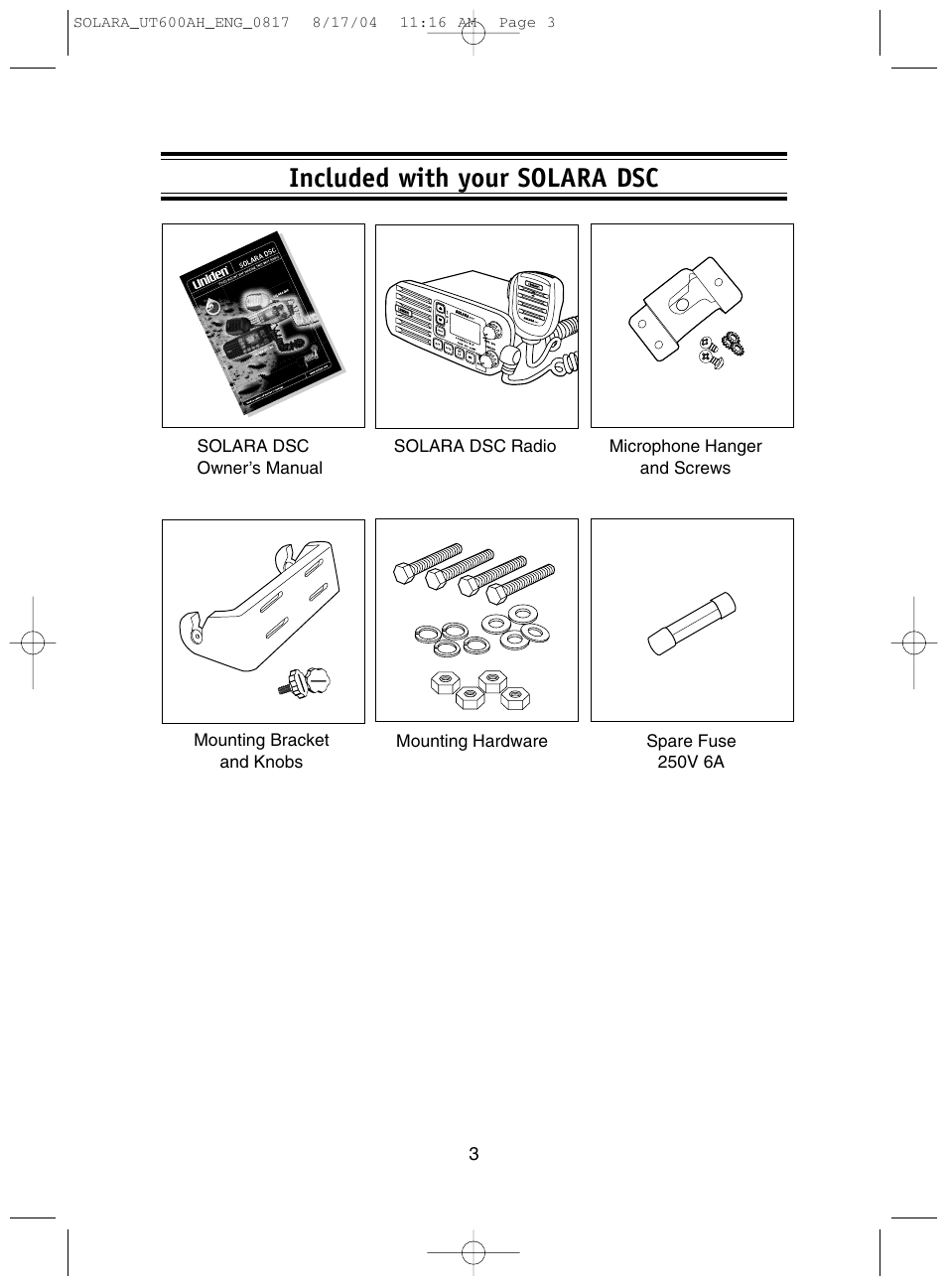 Included with your solara dsc | Uniden Solara DSC User Manual | Page 5 / 32