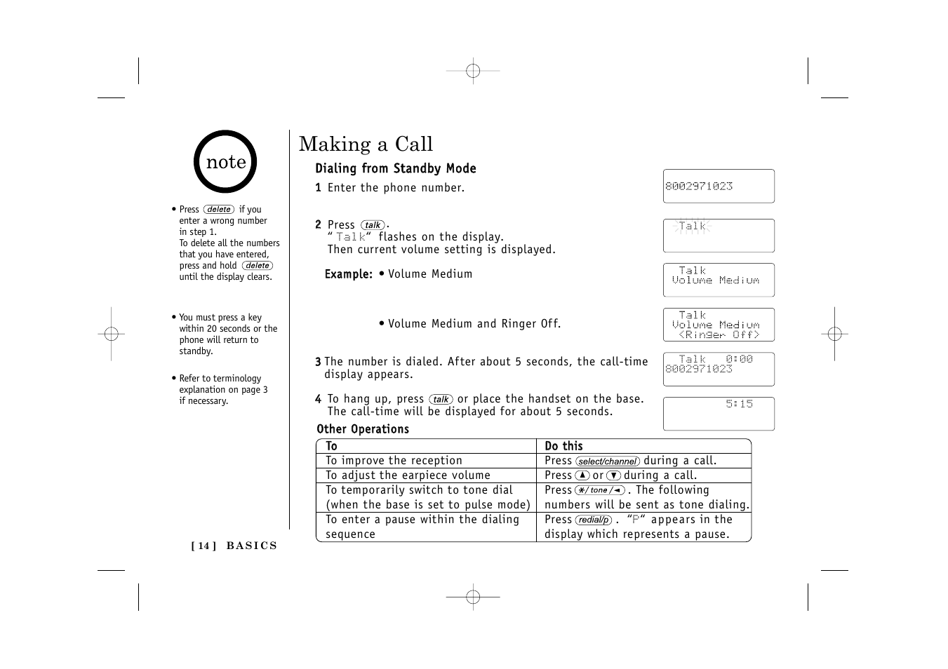 Making a call | Uniden TITANIUM 24-148 User Manual | Page 16 / 64