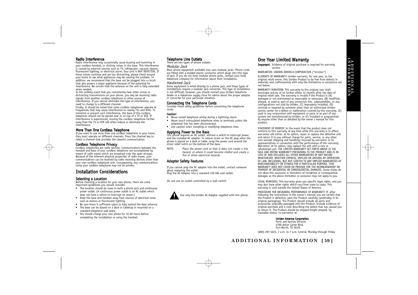 Uniden TITANIUM 24-148 User Manual | Page 61 / 64