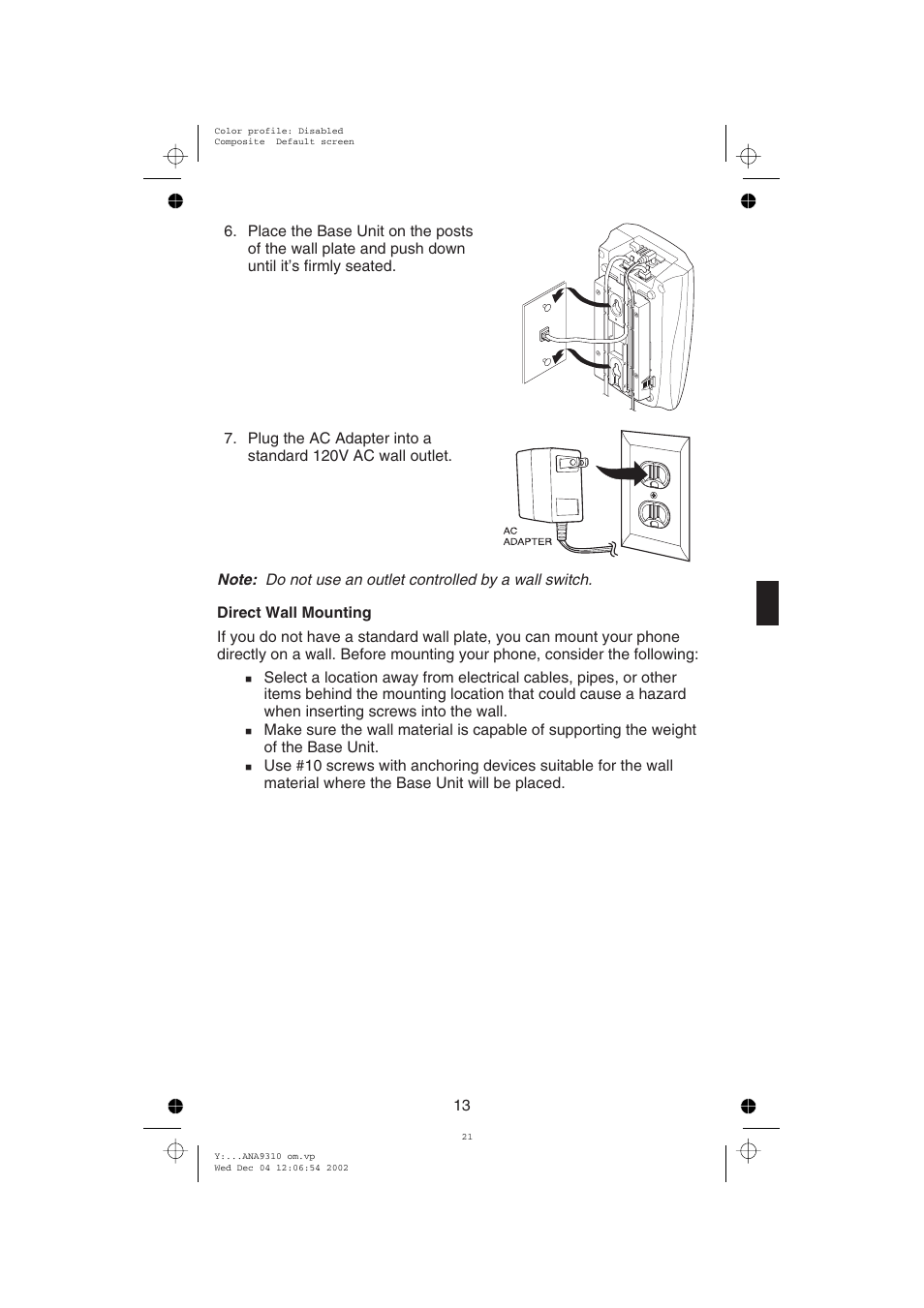 Uniden ANA 9310 User Manual | Page 19 / 46