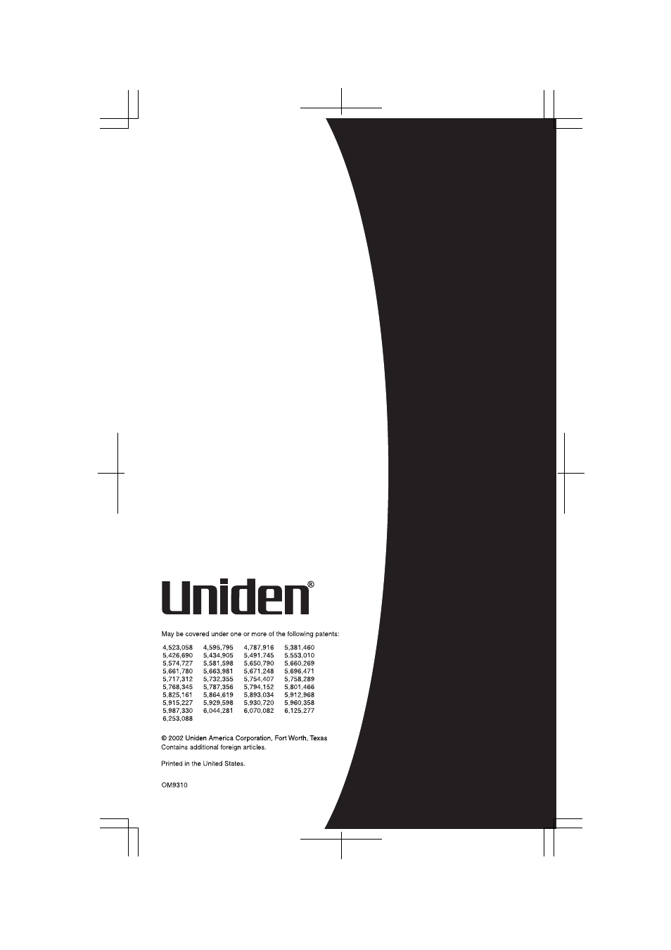 Uniden ANA 9310 User Manual | Page 3 / 46