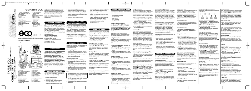 Uniden EcoTerra GMR2889-2CK User Manual | 2 pages