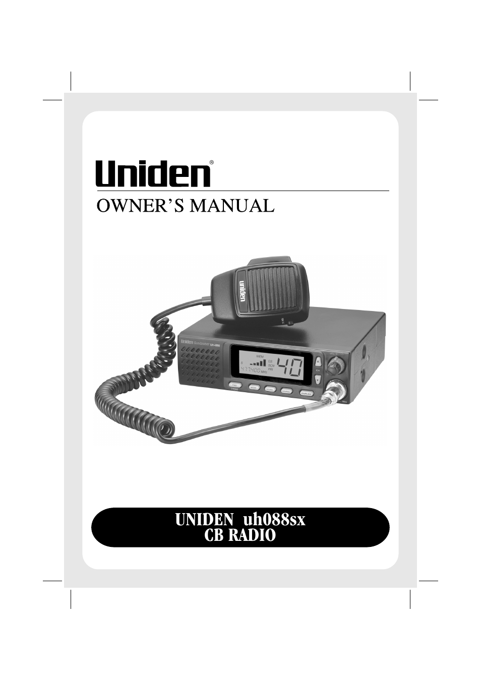 Uniden UH088SX CB User Manual | 24 pages