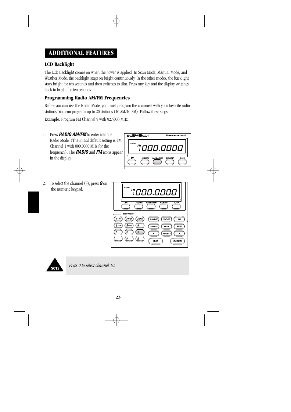 Additional features | Uniden BC248CLT User Manual | Page 26 / 42