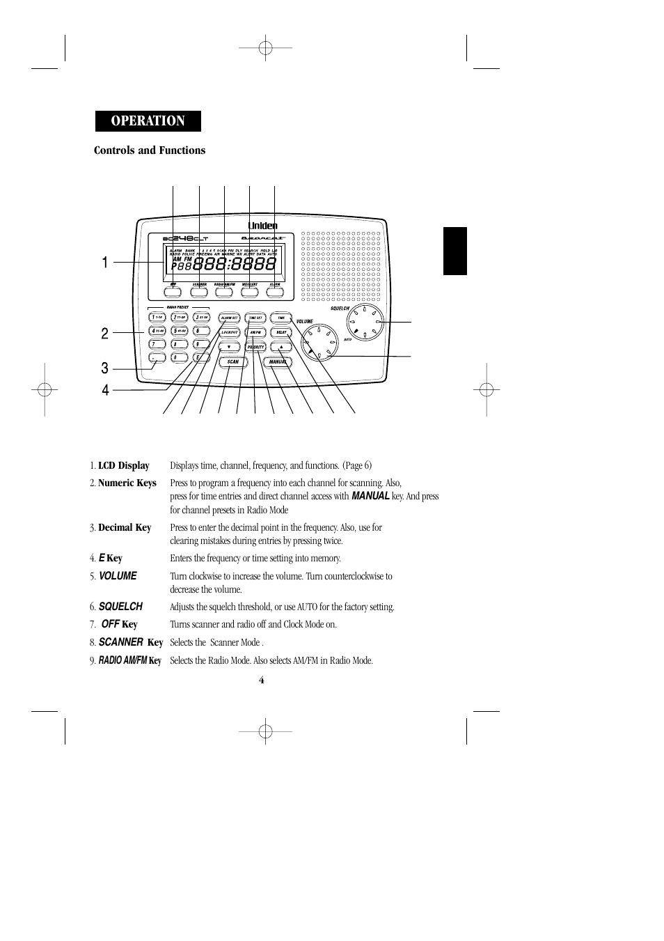 Operation | Uniden BC248CLT User Manual | Page 7 / 42