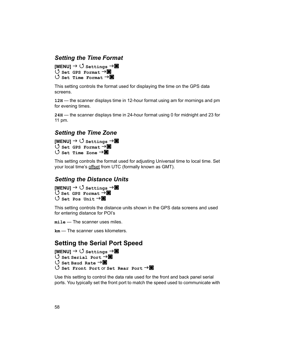 Setting the serial port speed | Uniden BCD996T User Manual | Page 58 / 152