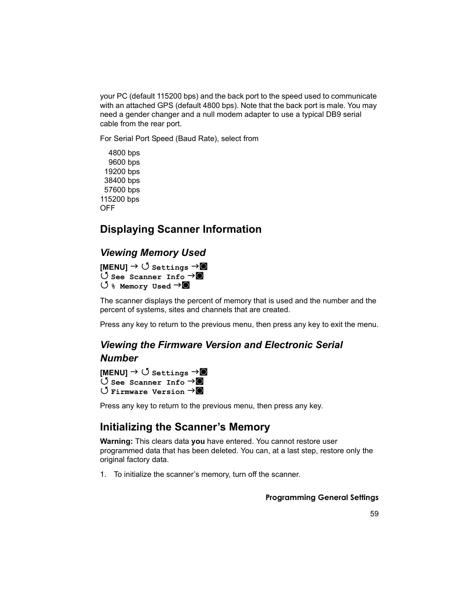 Displaying scanner information | Uniden BCD996T User Manual | Page 59 / 152