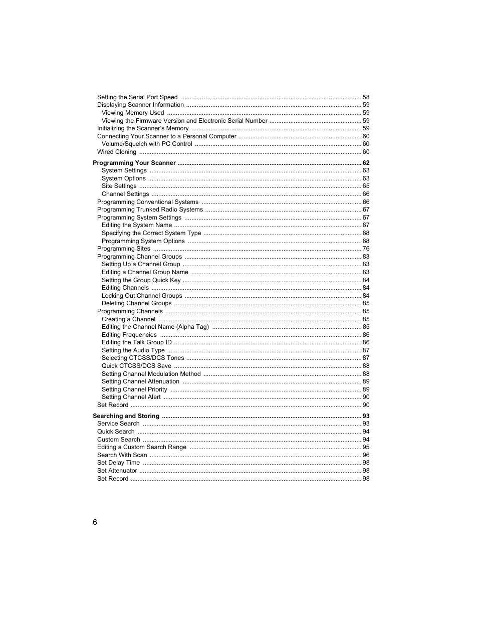 Uniden BCD996T User Manual | Page 6 / 152