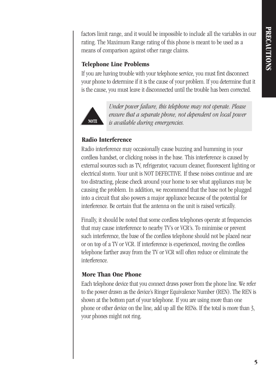 Precautions | Uniden DS71 User Manual | Page 7 / 32