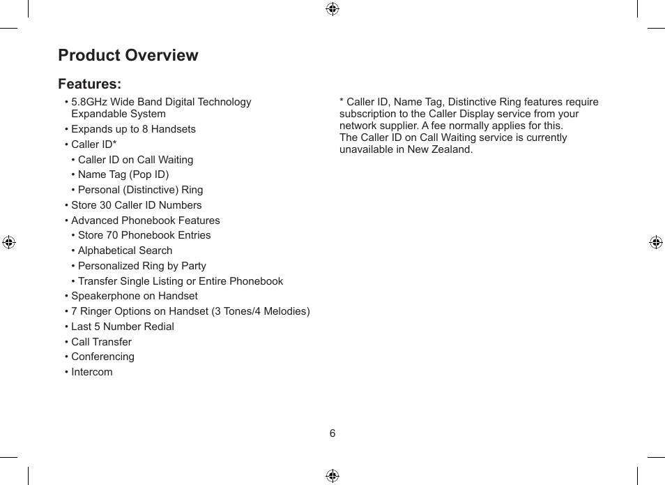 Product overview, Features | Uniden WDSS 5315 User Manual | Page 7 / 56