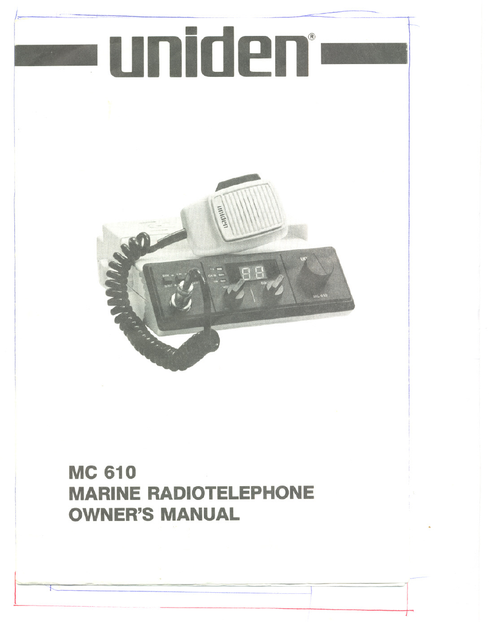 Uniden MC 610 User Manual | 10 pages