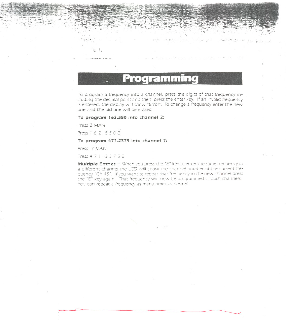 Programming | Uniden BEARCAT UBC100XLT User Manual | Page 9 / 11