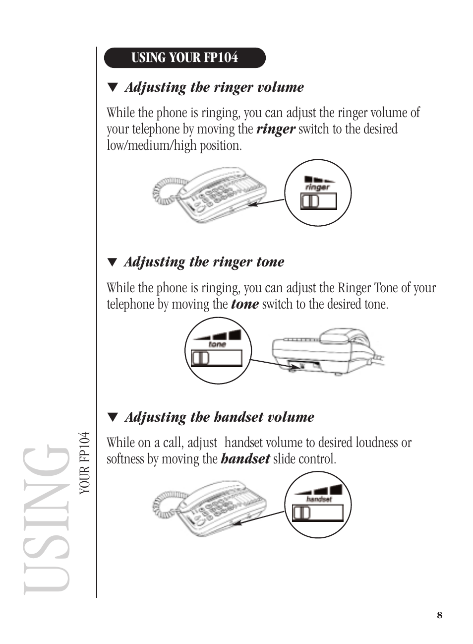 Using | Uniden FP104 User Manual | Page 11 / 20