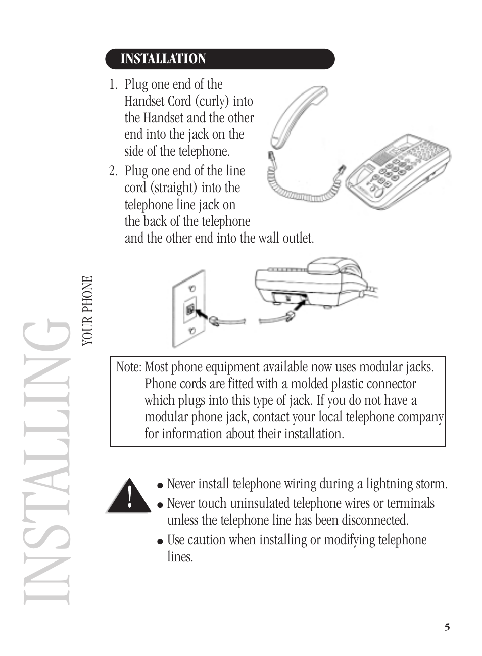 Inst alling | Uniden FP104 User Manual | Page 8 / 20