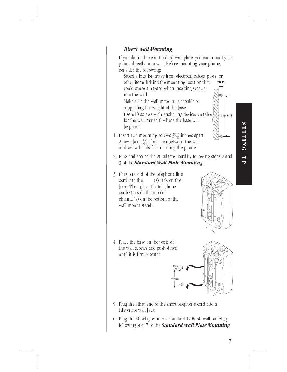 Connecting the telephone cords 7 | Uniden ANA9620 User Manual | Page 8 / 32