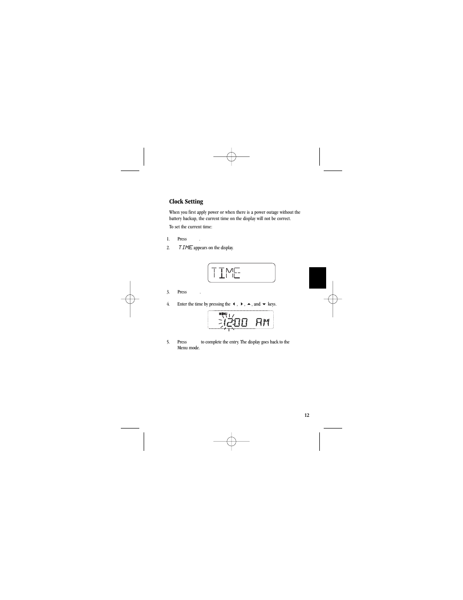 Clock setting | Uniden Radio User Manual | Page 15 / 32