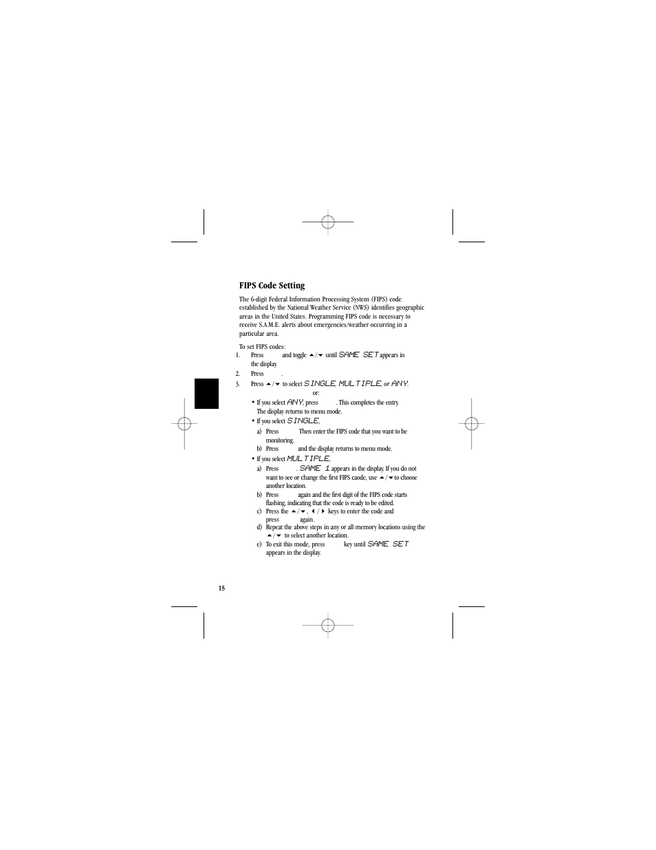 Fips code setting | Uniden Radio User Manual | Page 18 / 32