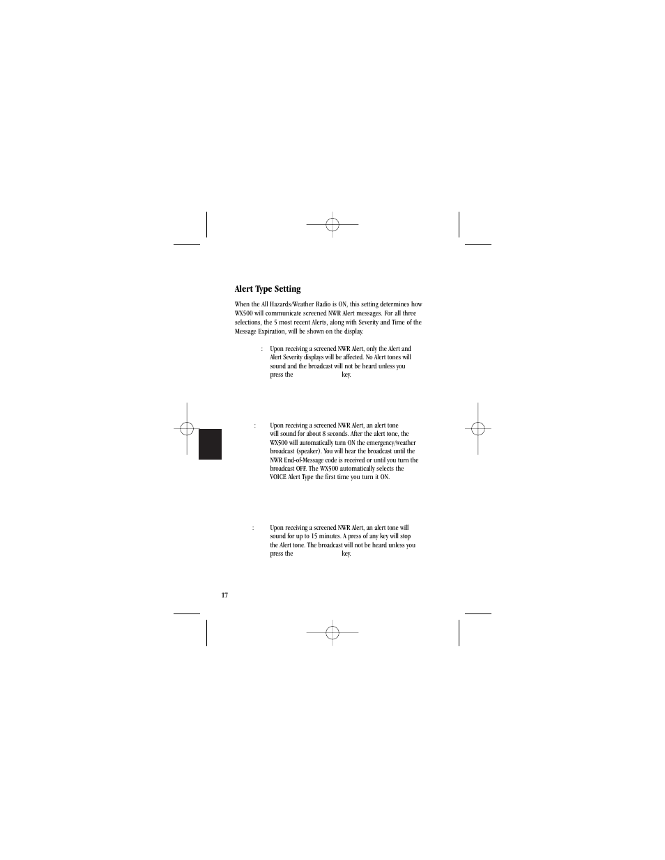 Alert type setting | Uniden Radio User Manual | Page 20 / 32