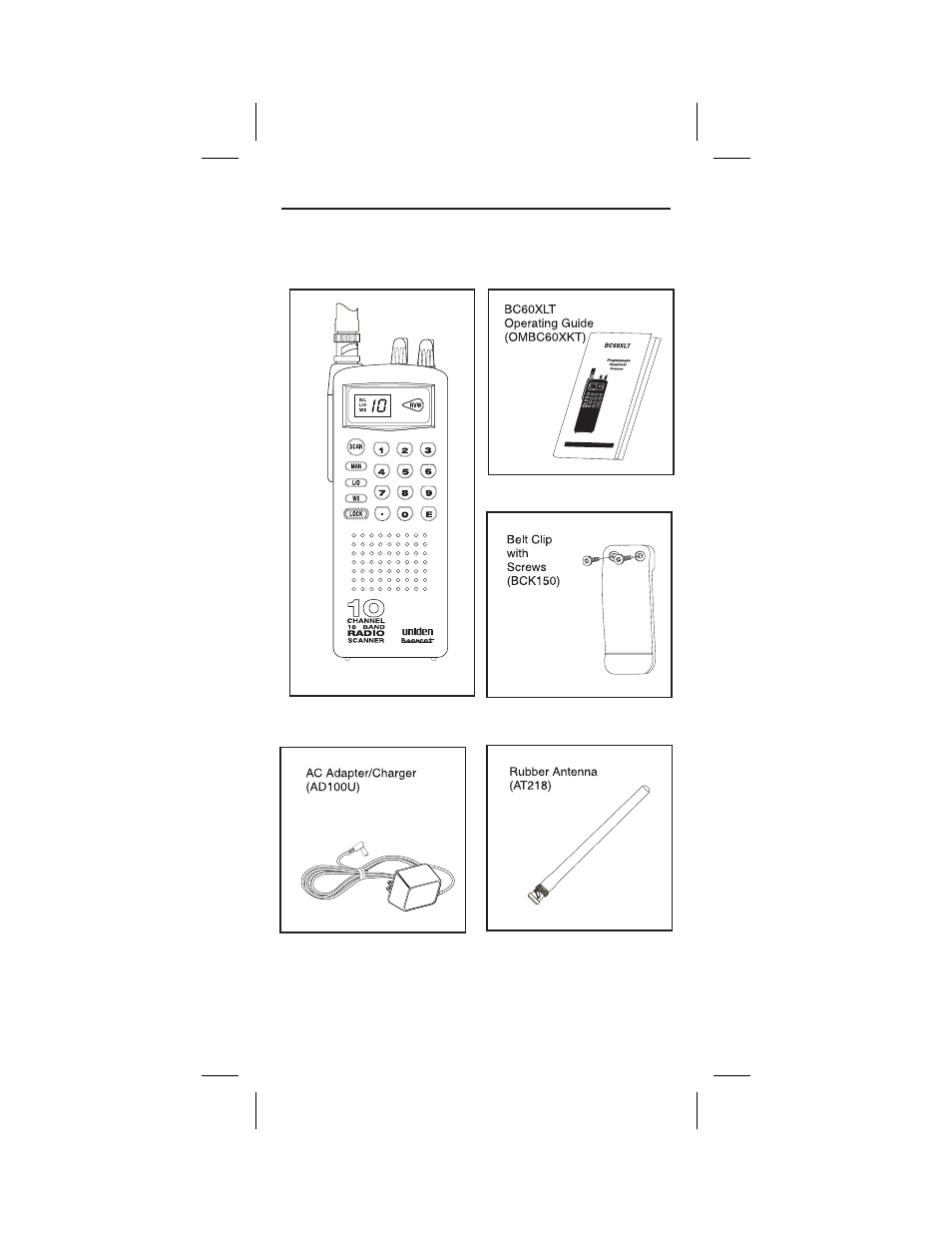 Included with the bc60xlt | Uniden BC60XLT User Manual | Page 7 / 29