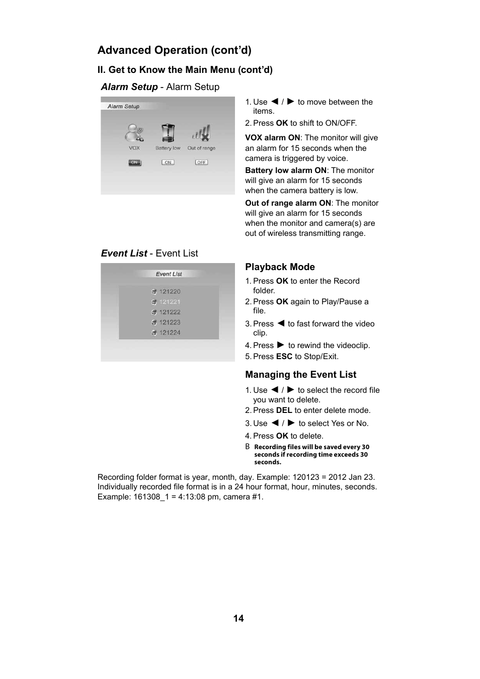 Advanced operation (cont’d) | Uniden UBW2101 User Manual | Page 14 / 22