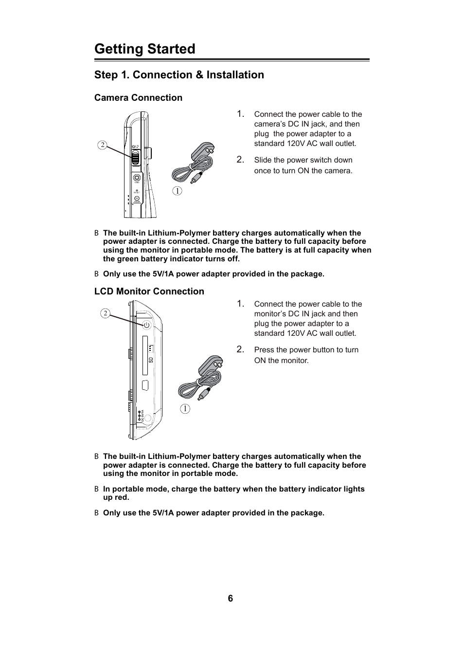 Getting started, Step 1. connection & installation | Uniden UBW2101 User Manual | Page 6 / 22