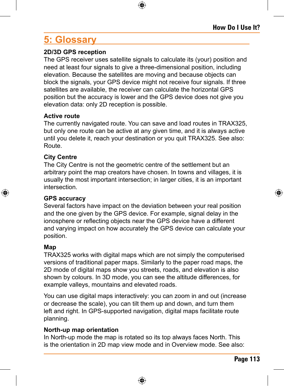 Glossary | Uniden TRAX325 User Manual | Page 113 / 120