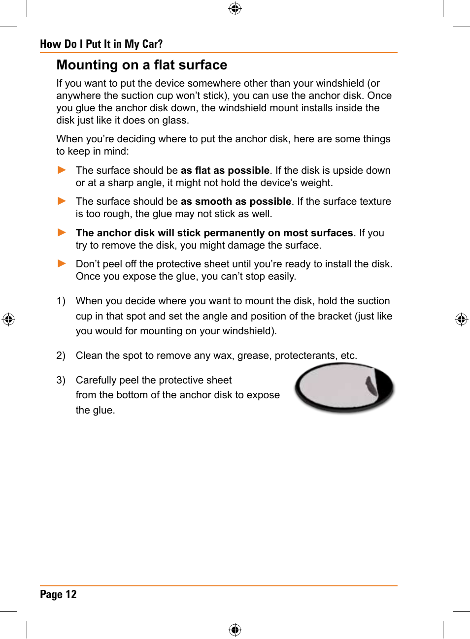 Mounting on a flat surface | Uniden TRAX325 User Manual | Page 12 / 120