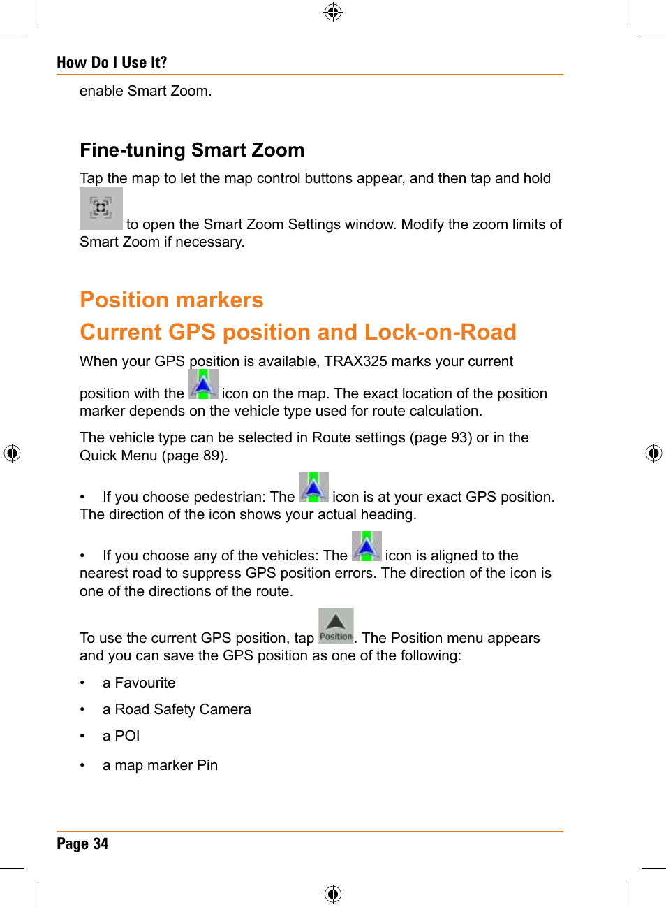Fine-tuning smart zoom | Uniden TRAX325 User Manual | Page 34 / 120