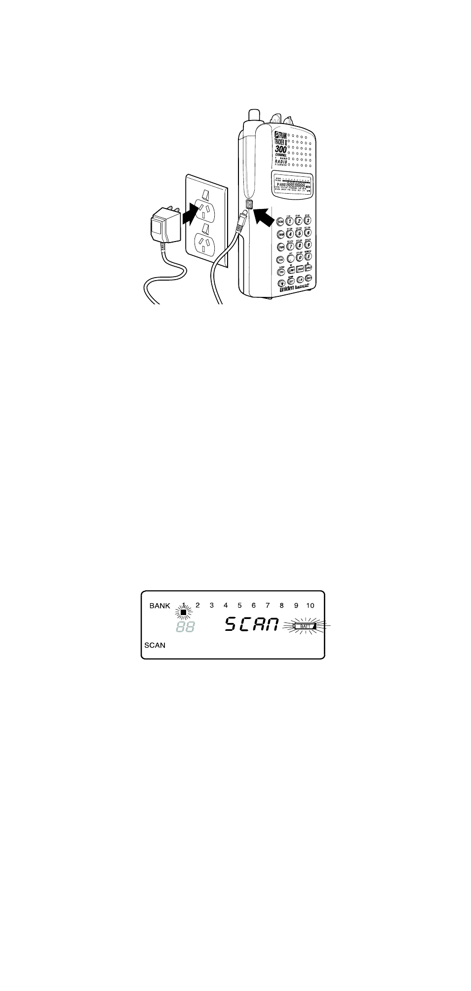 Charging the battery pack, Low battery indicator | Uniden UBC 245XLT User Manual | Page 16 / 90