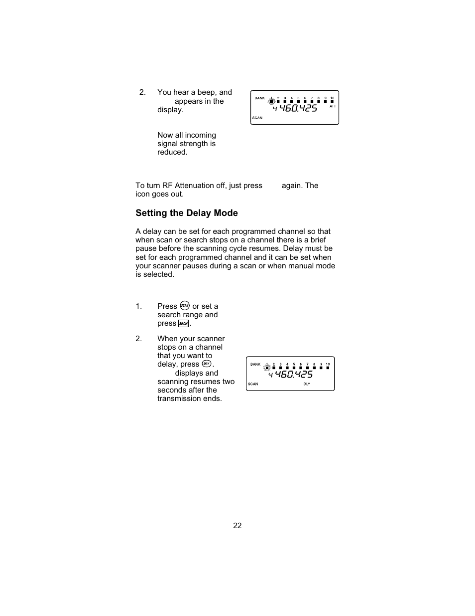 Setting the delay mode | Uniden UBC 245XLT User Manual | Page 26 / 90