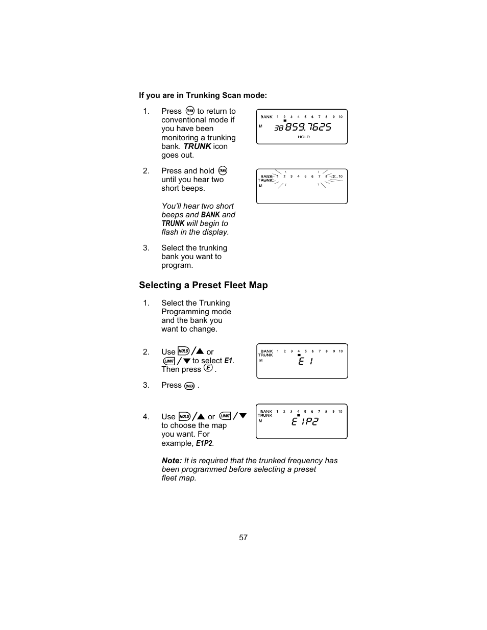 Selecting a preset fleet map | Uniden UBC 245XLT User Manual | Page 61 / 90