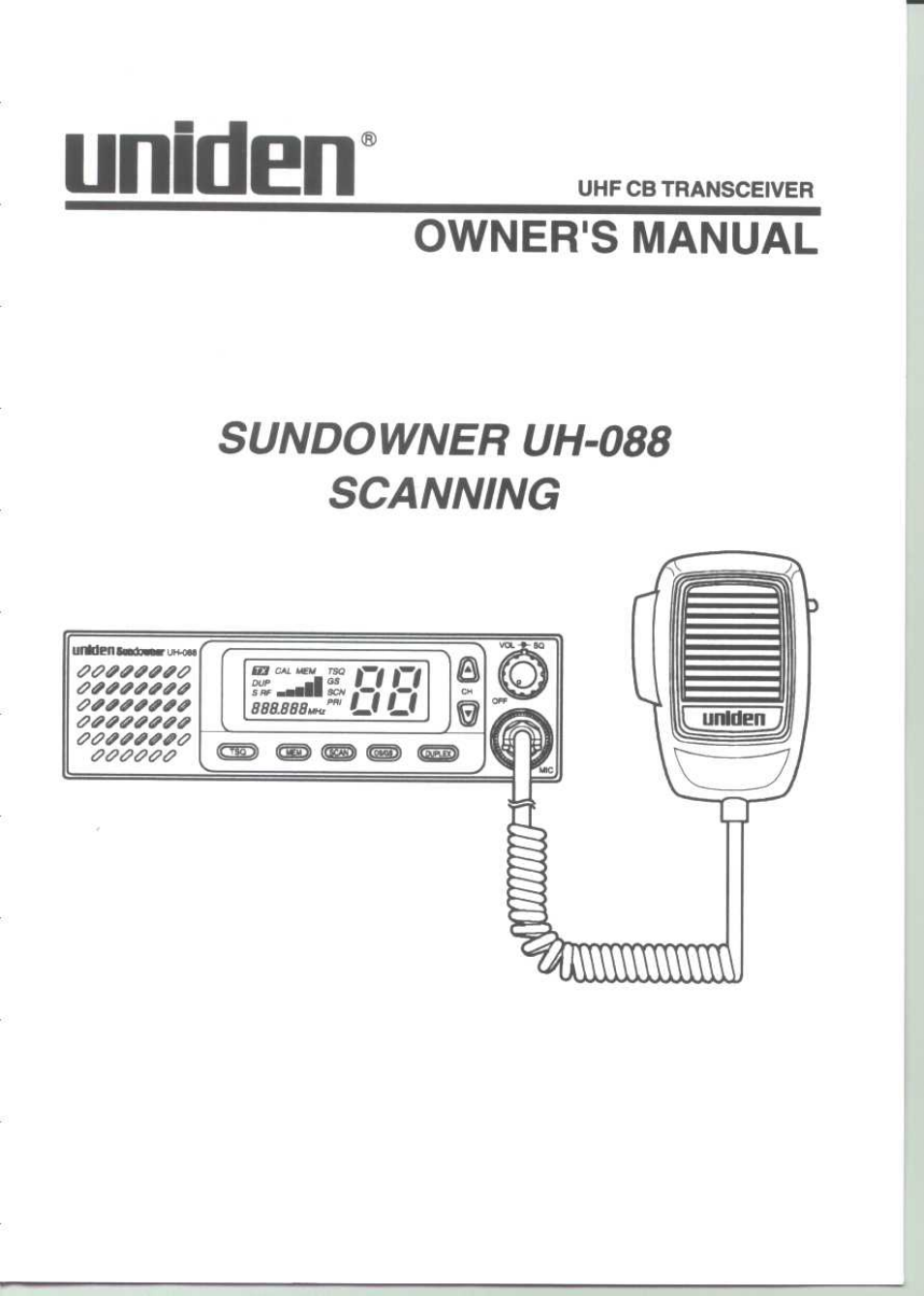 Uniden UH-088 User Manual | 32 pages