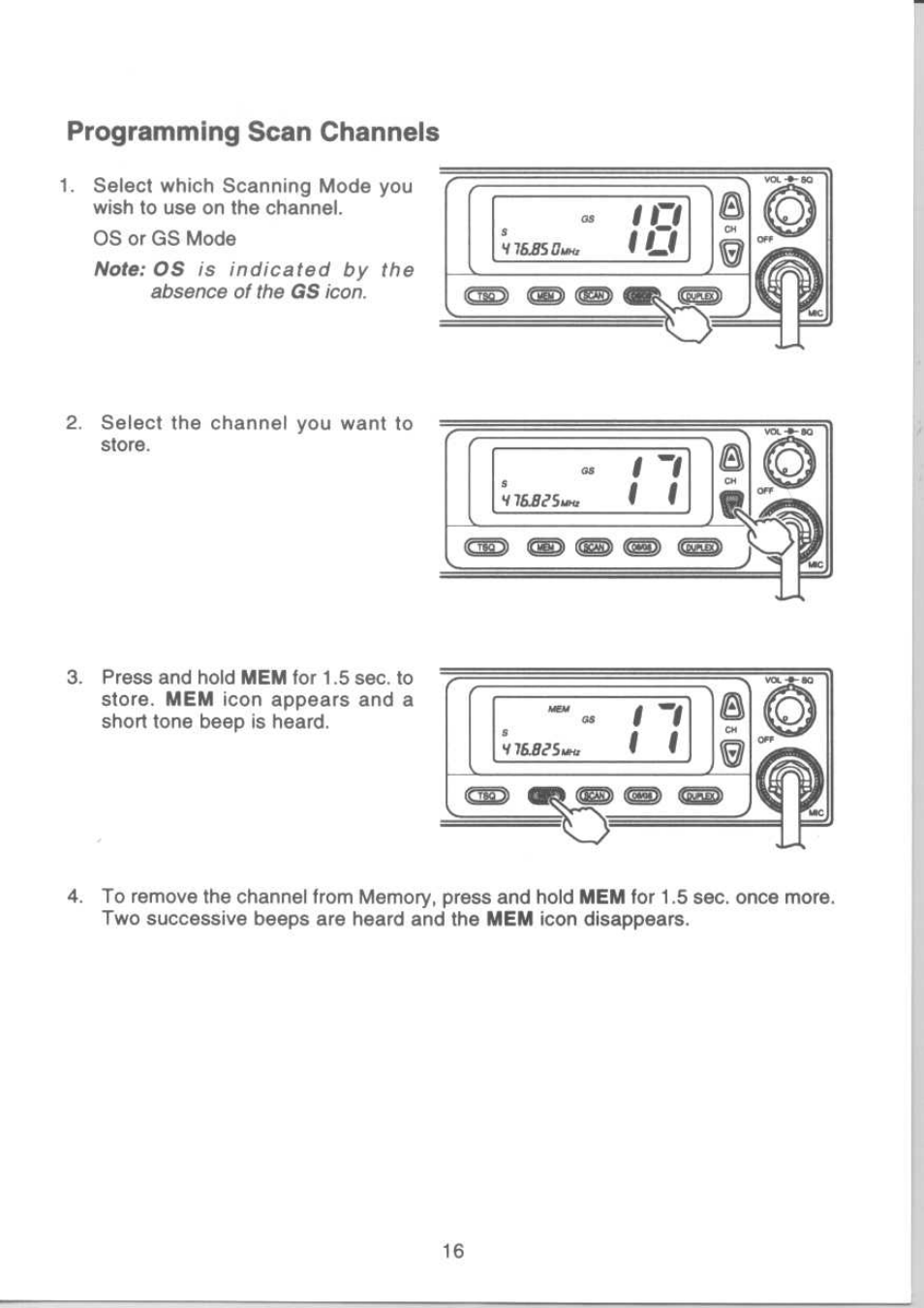 Programming scan channels | Uniden UH-088 User Manual | Page 17 / 32