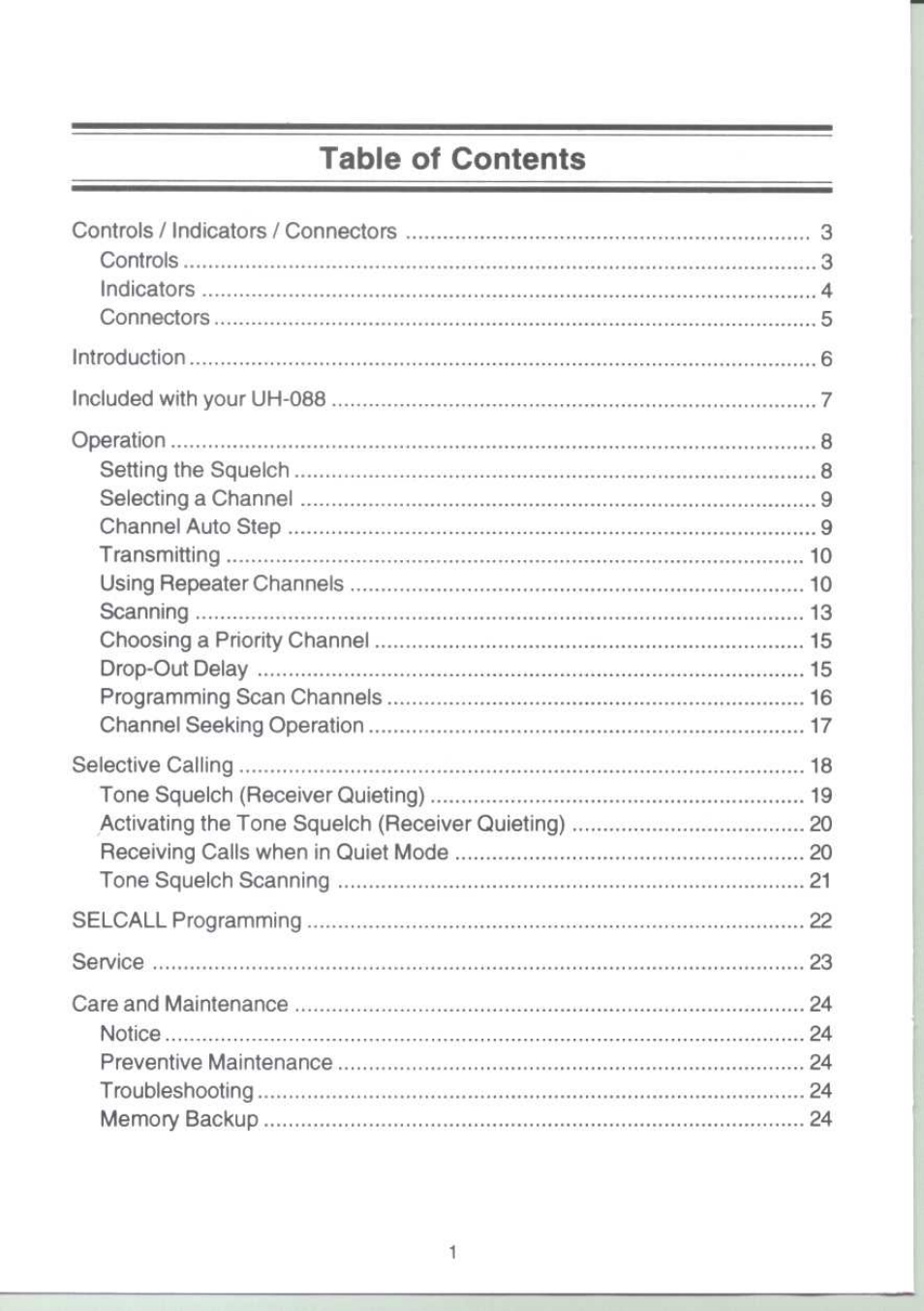 Uniden UH-088 User Manual | Page 2 / 32