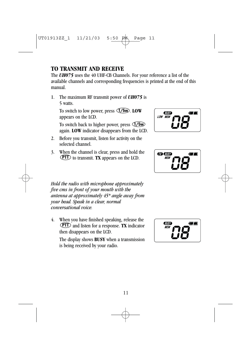 Uniden UH075 User Manual | Page 13 / 30