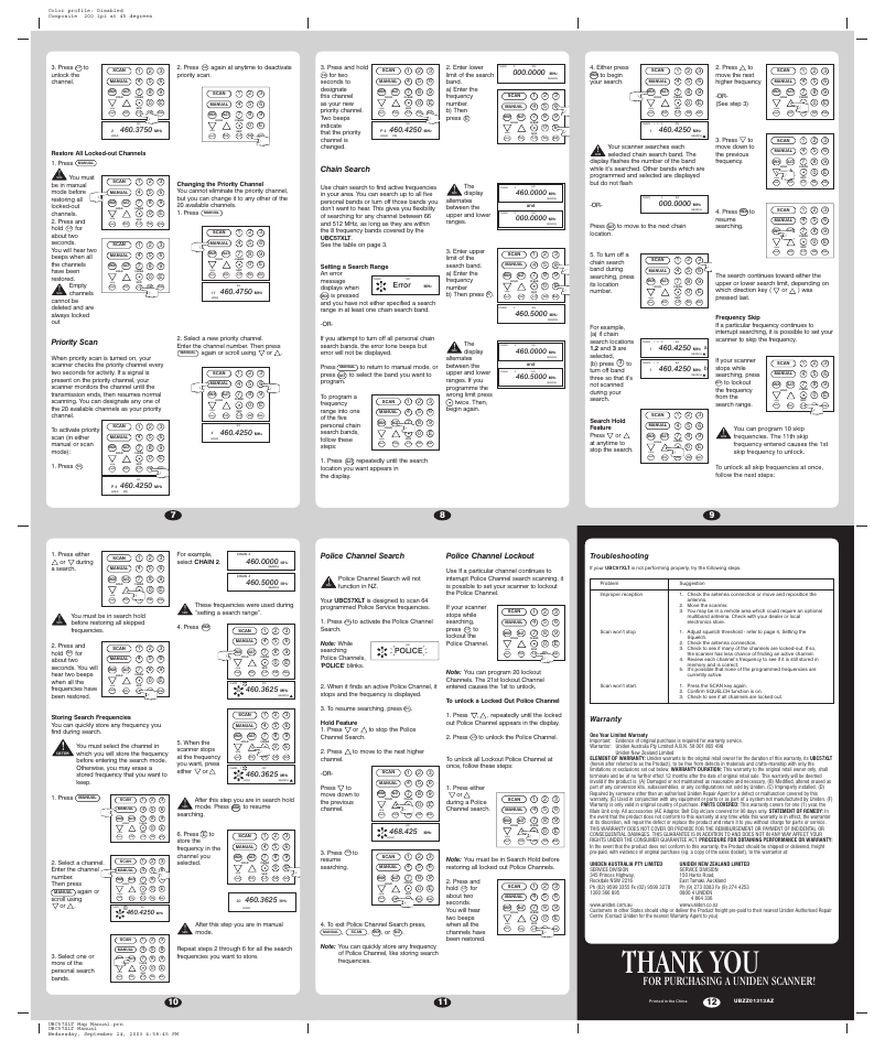 Light, Lock, For purchasing a uniden scanner | Uniden UBC57XLT User Manual | Page 2 / 2