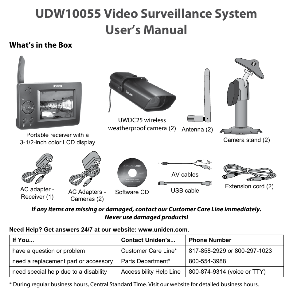Uniden UDW10055 User Manual | 26 pages