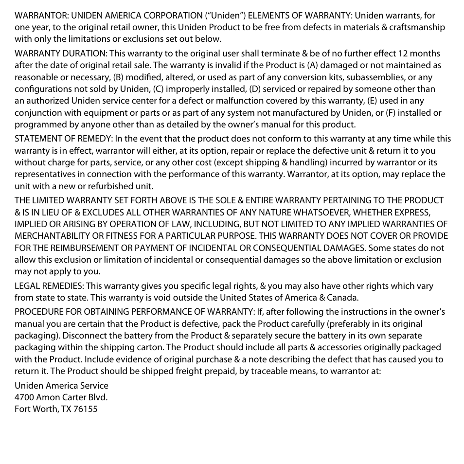 Uniden UDW10055 User Manual | Page 25 / 26