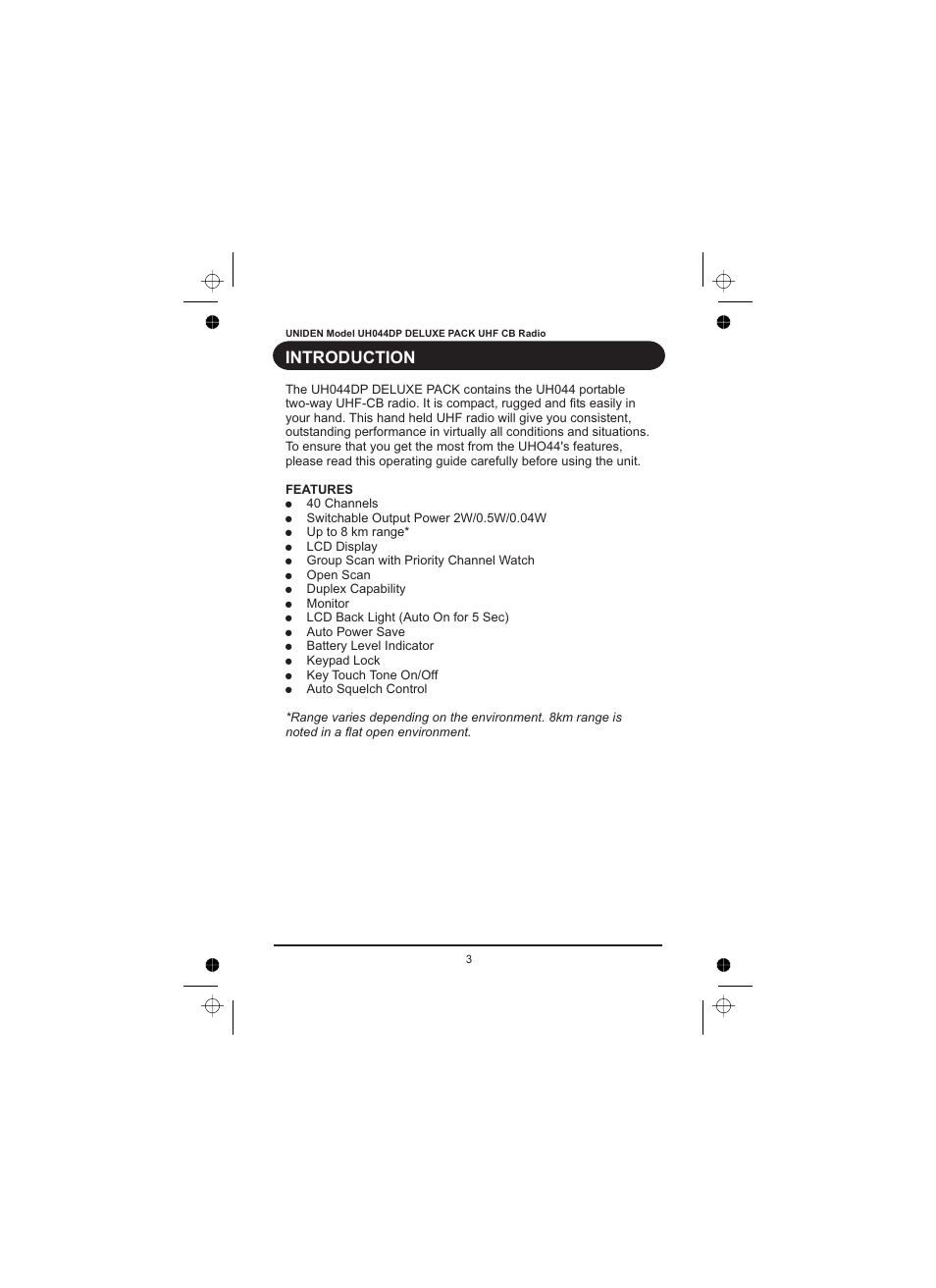 Uniden UH044DP User Manual | Page 4 / 24