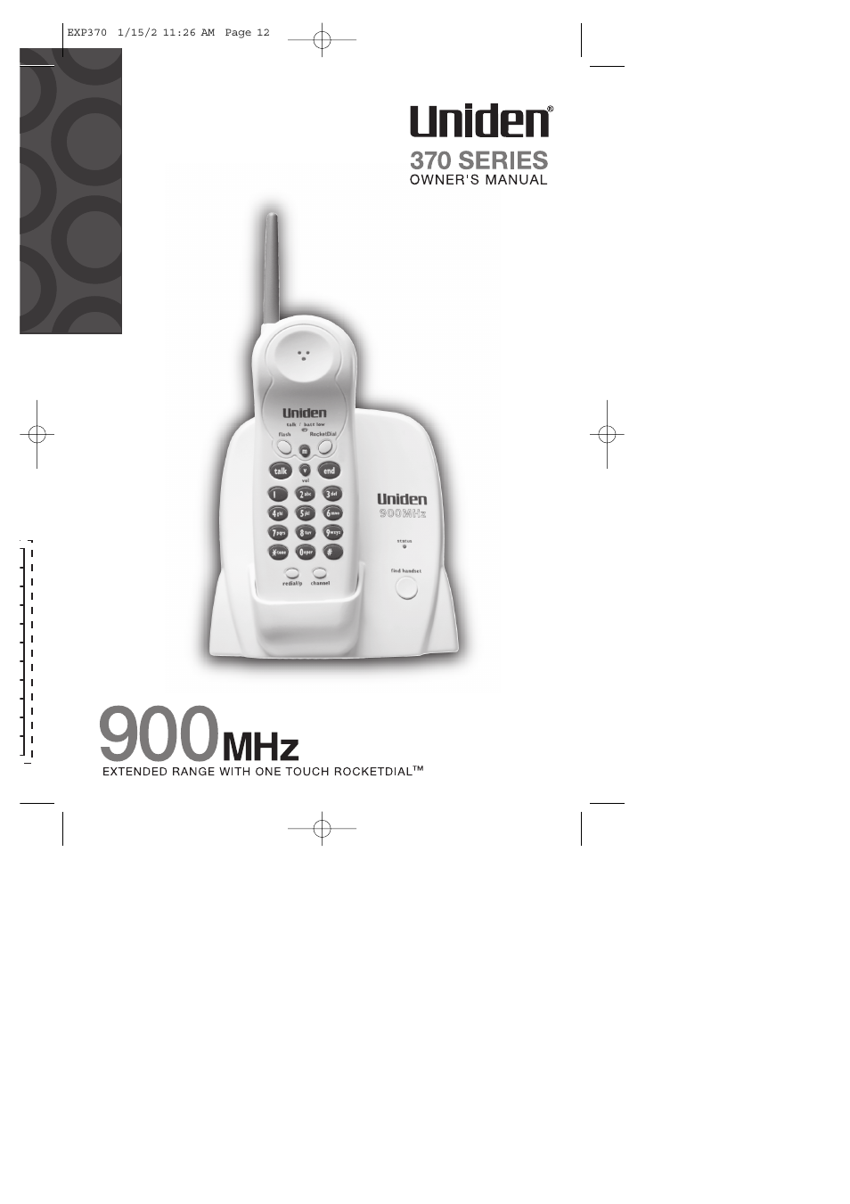 Uniden 900 MHz User Manual | 12 pages