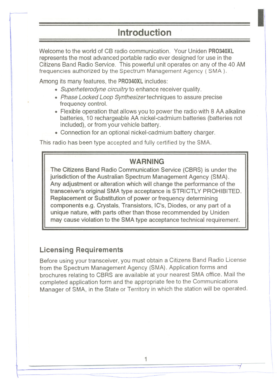 Introduction, Superheterodyne circuitry \o enhance, Phase locked loop | Uniden PRO340XL User Manual | Page 3 / 17