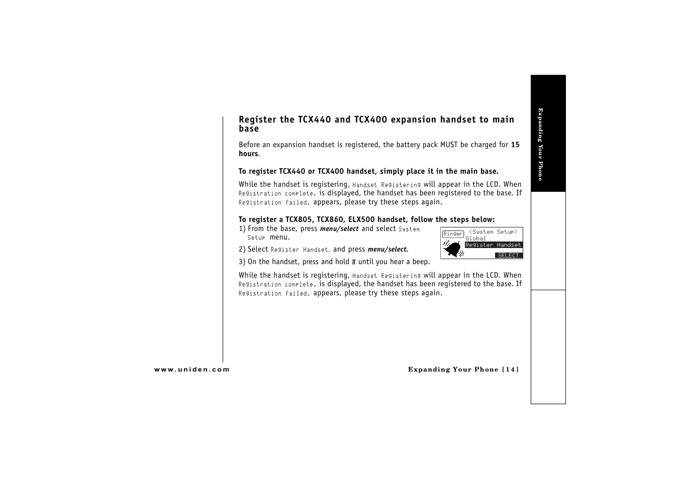 Uniden CLX 465 User Manual | Page 15 / 80