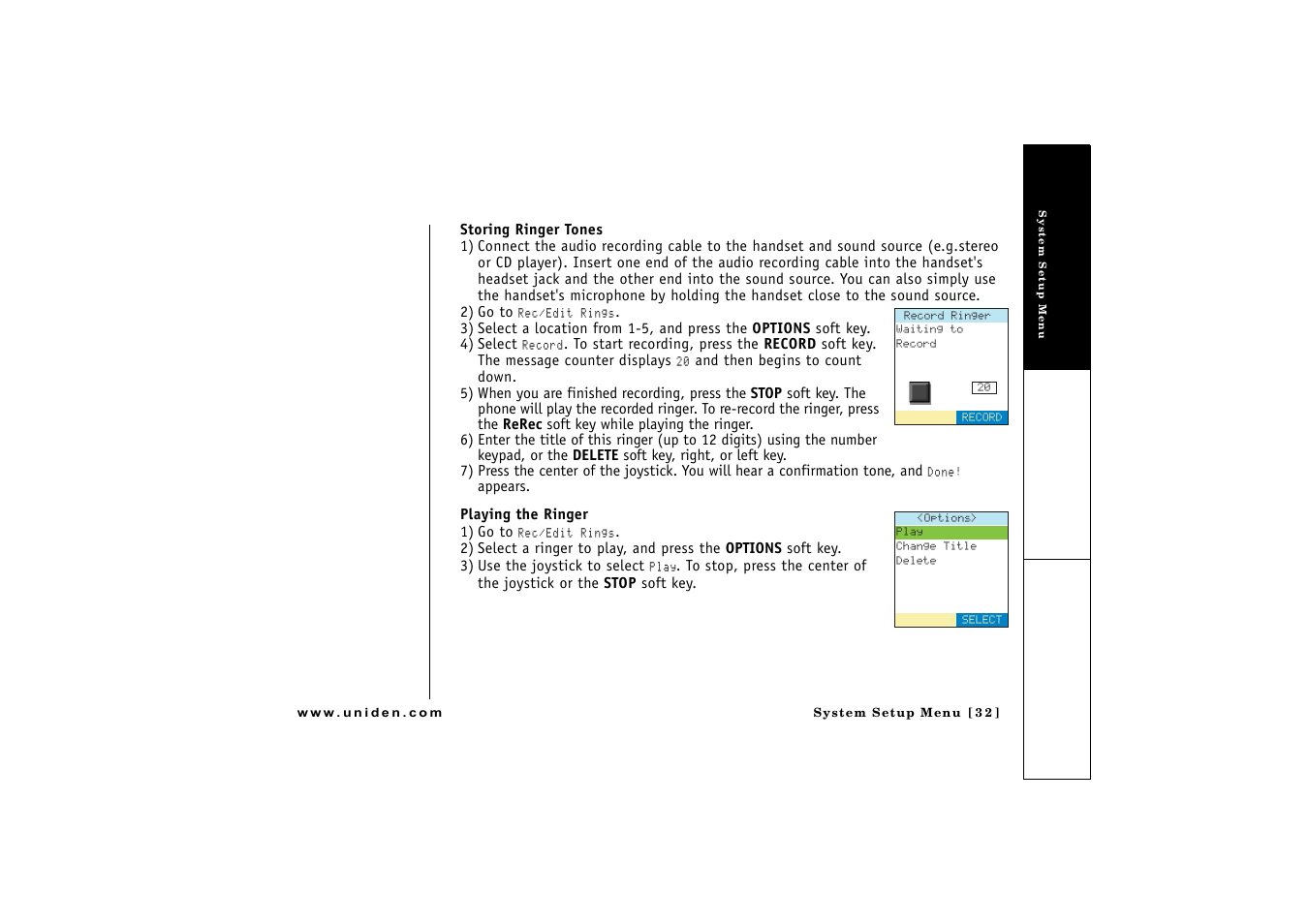 Uniden CLX 465 User Manual | Page 33 / 80