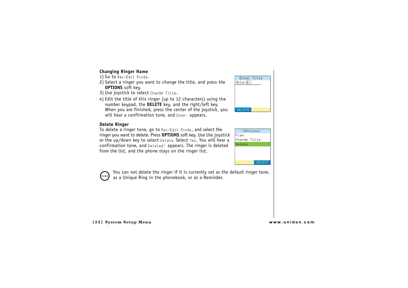 Uniden CLX 465 User Manual | Page 34 / 80