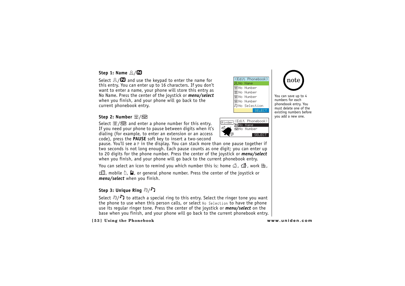 Uniden CLX 465 User Manual | Page 54 / 80