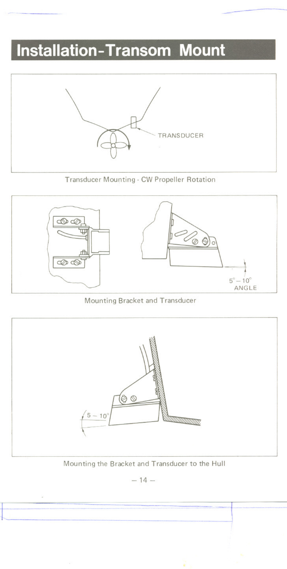 Installation-transom mount | Uniden MC 800 User Manual | Page 17 / 42