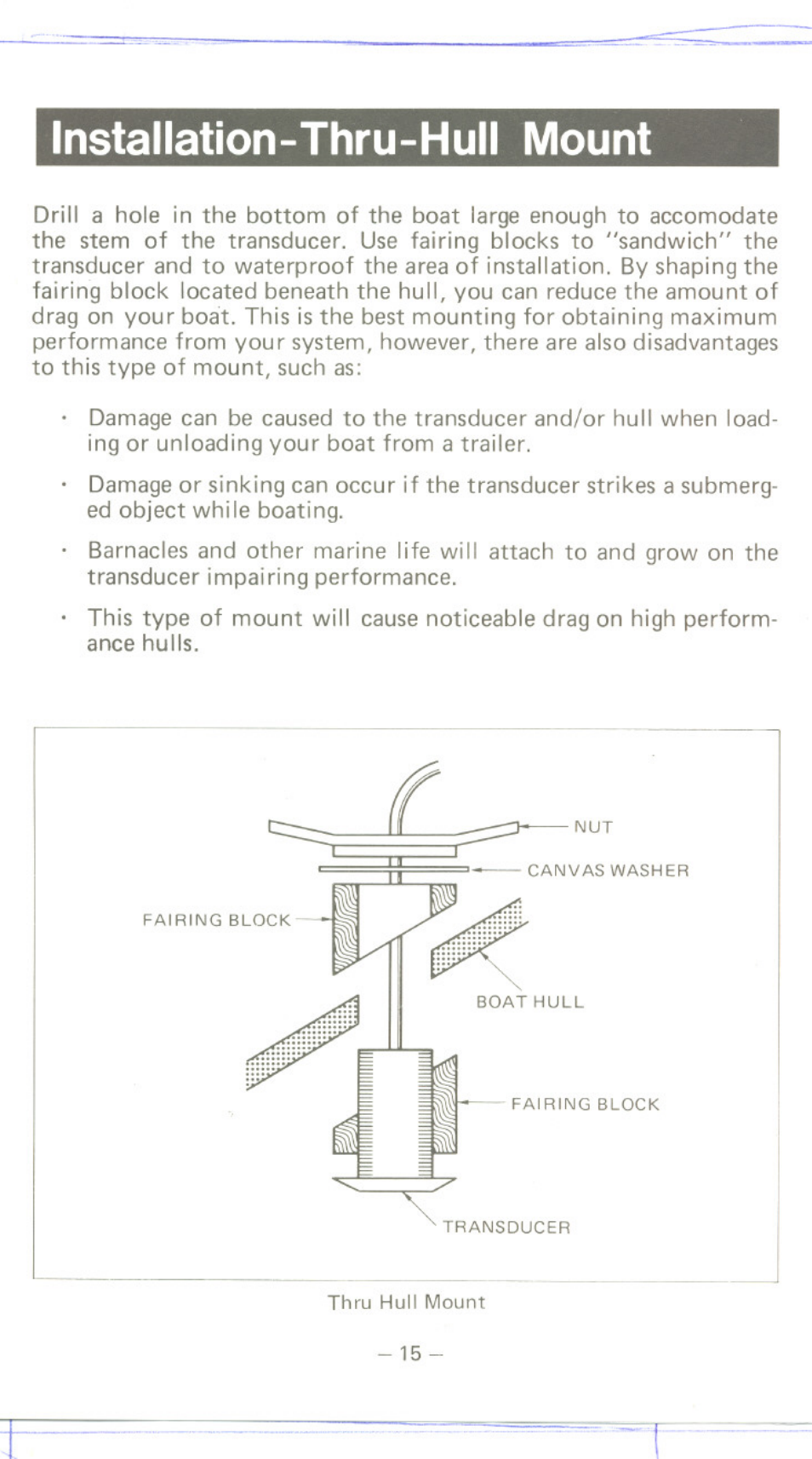 Installation-thru-hull mount | Uniden MC 800 User Manual | Page 18 / 42