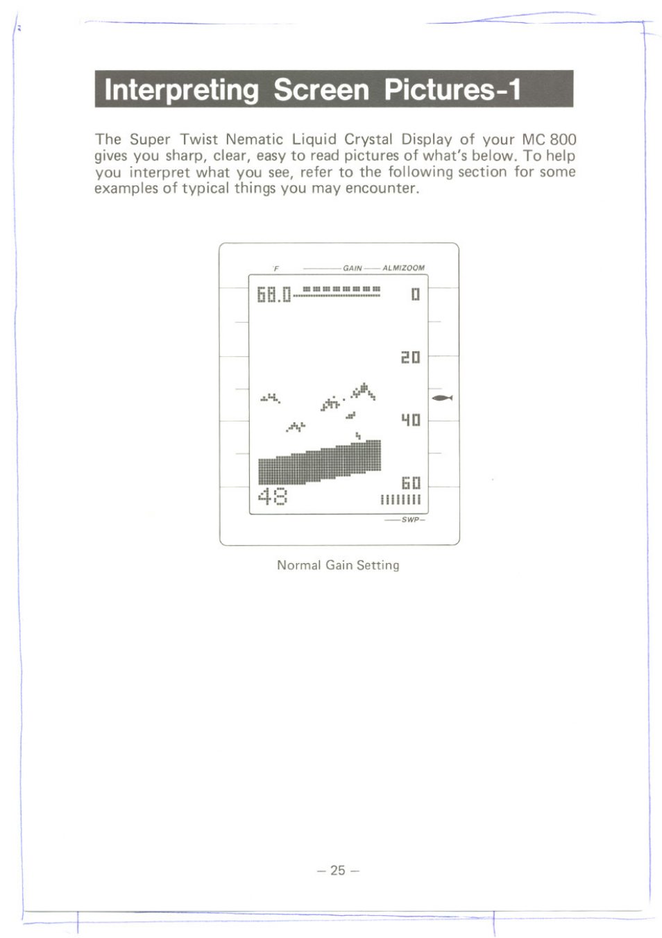 Interpreting screen pictures-1 | Uniden MC 800 User Manual | Page 28 / 42