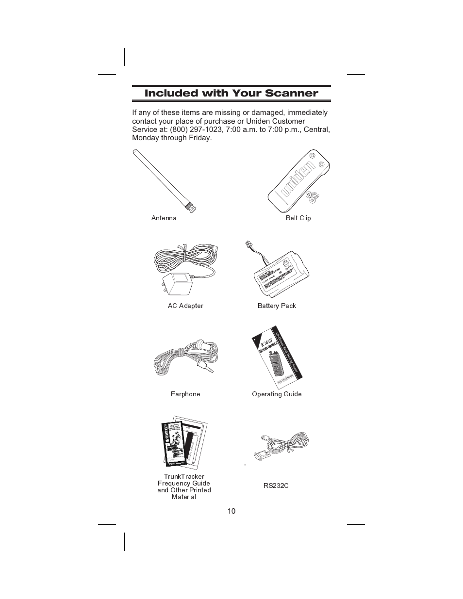 Included with your scanner 10, Included with your scanner | Uniden BC245XLT User Manual | Page 14 / 90