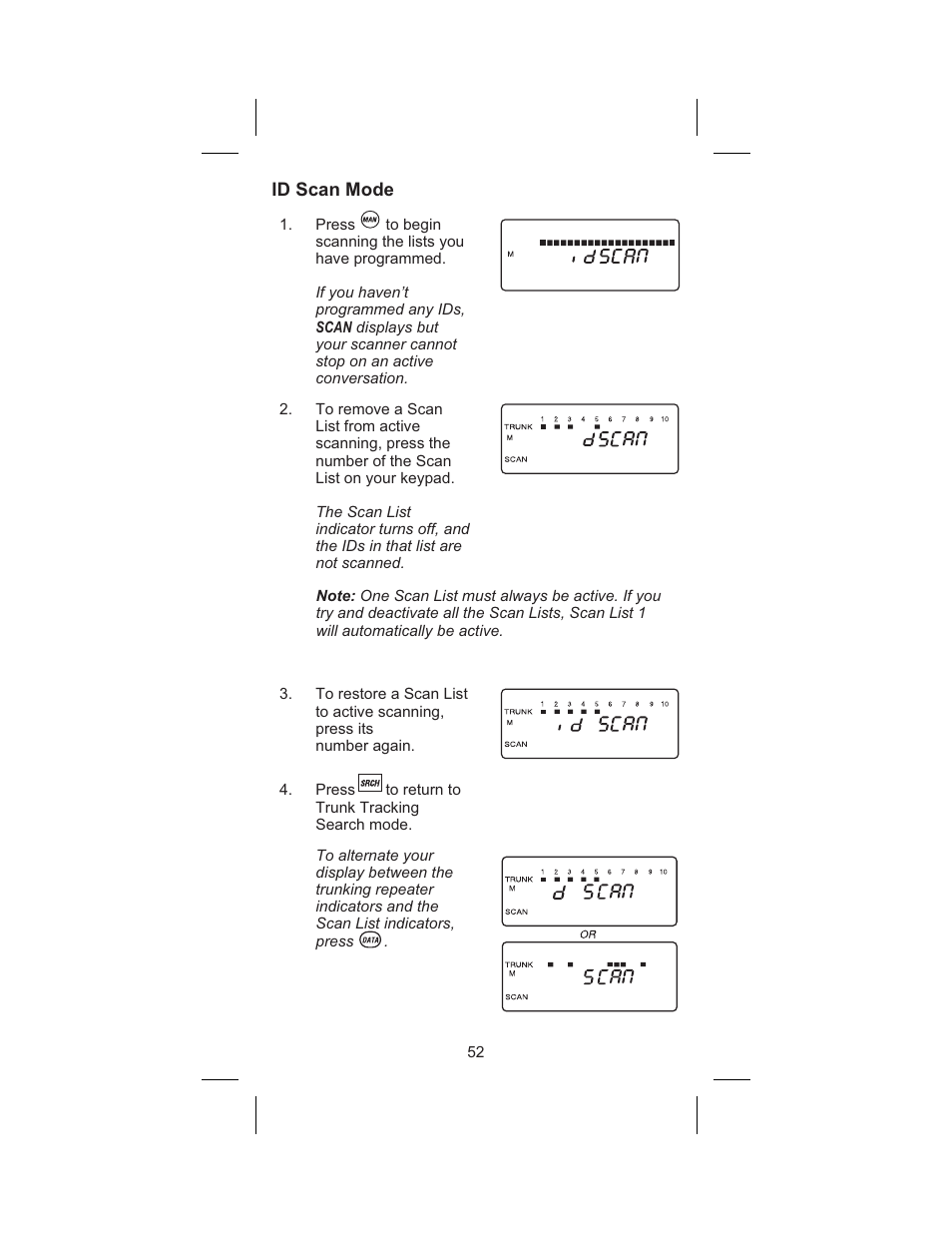 Feature highlights 7, Id scan mode | Uniden BC245XLT User Manual | Page 56 / 90